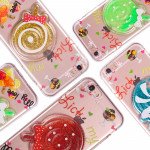 Wholesale iPhone 7 Plus Lollipop Candy Style Liquid Star Dust Case (Hot Pink)